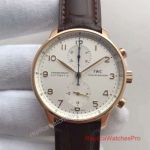 Swiss Replica IWC Portugieser Chronograph Watch Rose Gold White IW371480